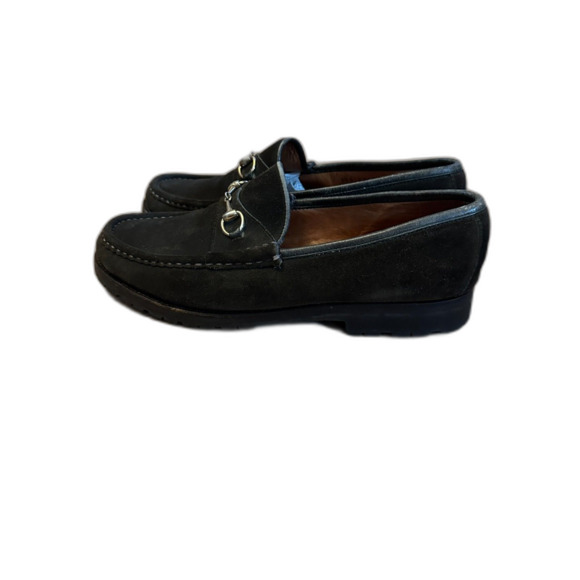 Gucci Olive Green Horse Bit Suede Loafers - Picture 3 of 14